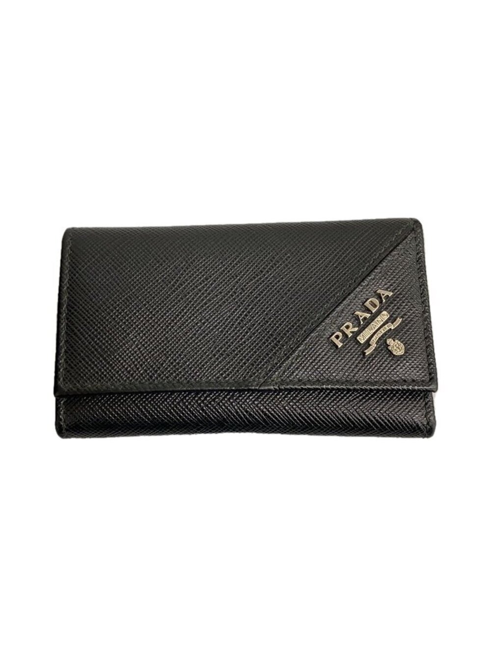 Prada Key Case Wallet Leather Black